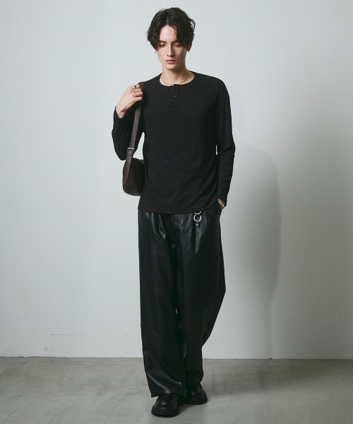 DAZE（デイズ）の「サーマル ヘンリーネック ロングスリーブTシャツ（Tシャツ/カットソー・メンズ・グレー/ブラック・SMALL/MEDIUM/LARGE/X-LARGE）」の7枚目の写真
