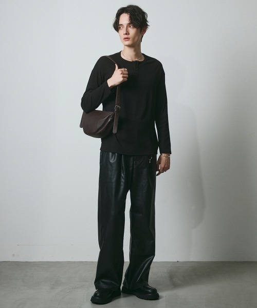 DAZE（デイズ）の「サーマル ヘンリーネック ロングスリーブTシャツ（Tシャツ/カットソー・メンズ・グレー/ブラック・SMALL/MEDIUM/LARGE/X-LARGE）」の9枚目の写真