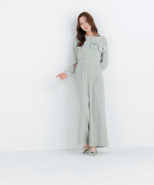 NATURAL BEAUTY BASIC(ナチュラルビューティーベーシック)の「ボリュームフリルオールインワン(サロペット/オーバーオール・レディース・ネイビー/ライトグリーン・フリ-)」の17枚目の写真