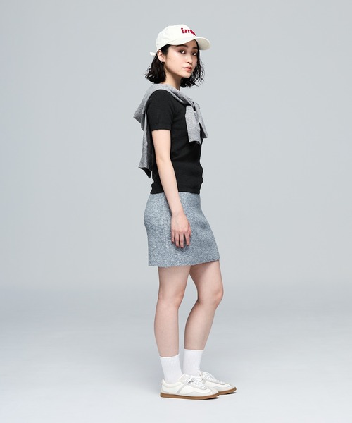 coca(coca)(コカ)の「\保温・洗濯OK!/リッチニット半袖クルーネックプルオーバー(ニット/セーター・レディース・グレー/ブラック・S/M/L)」の10枚目の写真