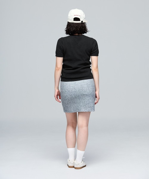 coca(coca)(コカ)の「\保温・洗濯OK!/リッチニット半袖クルーネックプルオーバー(ニット/セーター・レディース・グレー/ブラック・S/M/L)」の13枚目の写真