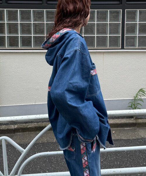 SOUNDSGOOOOD(サウンズグッド)の「【SOUNDS GOOOOD 】チロリアンテープデニムシャツ(シャツ/ブラウス・メンズ・ブラック/ブルー・ONE SIZE)」の9枚目の写真