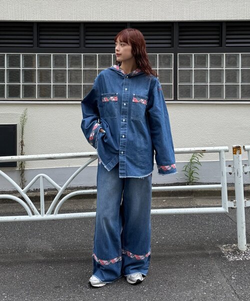 SOUNDSGOOOOD(サウンズグッド)の「【SOUNDS GOOOOD 】チロリアンテープデニムシャツ(シャツ/ブラウス・メンズ・ブラック/ブルー・ONE SIZE)」の10枚目の写真