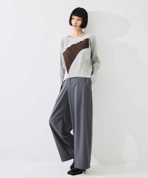 kotohayokozawa(コトハヨコザワ)の「【kotohayokozawa/コトハヨコザワ】todo WAVE TOP *LONG SLEEVE/todoウェーブトップロングスリーブ(Tシャツ/カットソー・レディース・ブラック/ブラウン/グレー・FREE)」の4枚目の写真