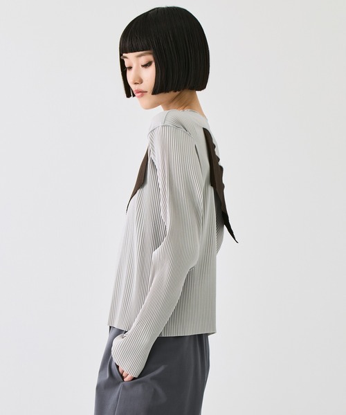 kotohayokozawa(コトハヨコザワ)の「【kotohayokozawa/コトハヨコザワ】todo WAVE TOP *LONG SLEEVE/todoウェーブトップロングスリーブ(Tシャツ/カットソー・レディース・ブラック/ブラウン/グレー・FREE)」の7枚目の写真