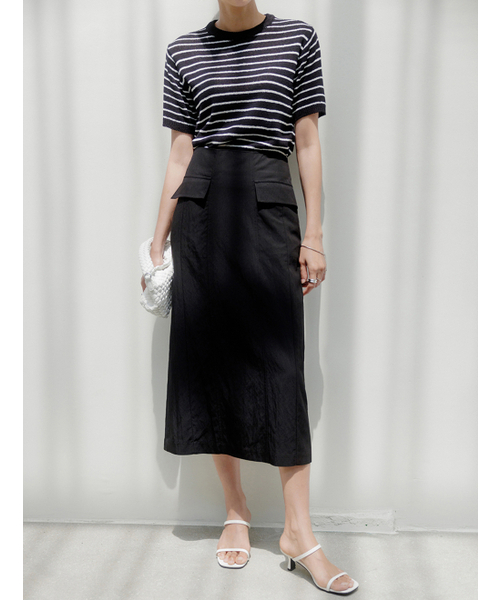 MEMUA（メムア）の「フレットポケットミディスカート（スカート・レディース・ベージュ・SMALL/LARGE/MEDIUM）」の4枚目の写真