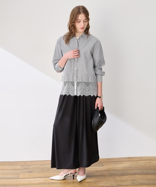 LE SOUK HOLIDAY(ルスークホリデー)の「レースレイヤードシャツ(シャツ/ブラウス・レディース・ネイビー/ブラック/ダークブラウン・M/L)」の17枚目の写真
