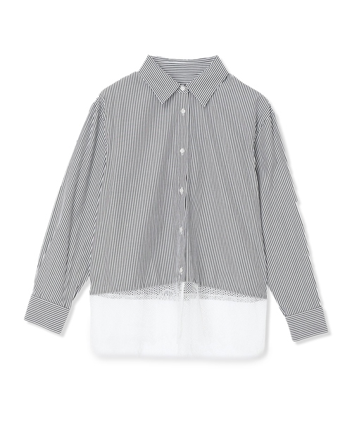 LE SOUK HOLIDAY(ルスークホリデー)の「レースレイヤードシャツ(シャツ/ブラウス・レディース・ネイビー/ブラック/ダークブラウン・M/L)」の5枚目の写真