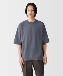 紳士　乾きやすい洗えるニット五分袖Ｔシャツ