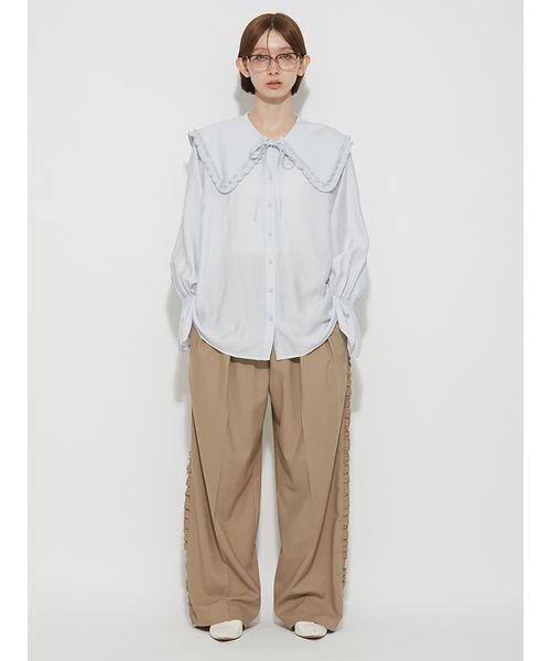 FURFUR(ファーファー)の「イージーワイドフリルパンツ(その他パンツ・レディース・ブラック/グレー/ベージュ・F)」の9枚目の写真