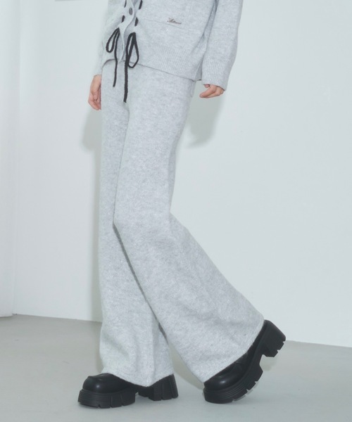 Lame coco semi flare knit pants/ラメココセミフレアニットパンツ