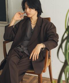 cation melange stand collar tielocken long coat / カチオンメランジ