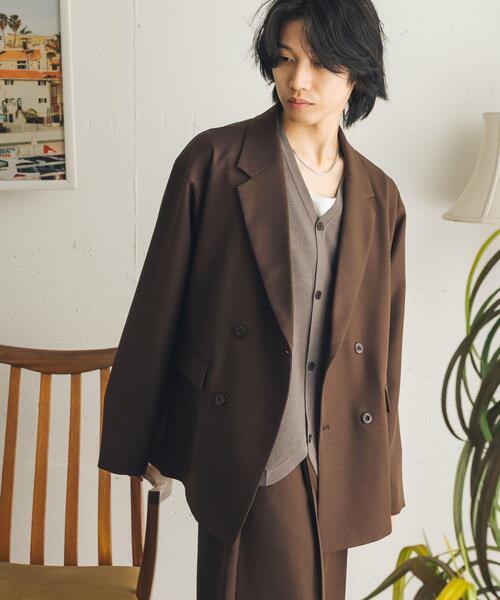SENSE OF PLACE by URBAN RESEARCH(センスオブプレイスバイアーバンリサーチ)の「『イージーケア/撥水/静電気防止』SKINProofテーラードジャケット(その他アウター・メンズ・ブラウン/ネイビー/ブルー・MEDIUM/LARGE)」の6枚目の写真