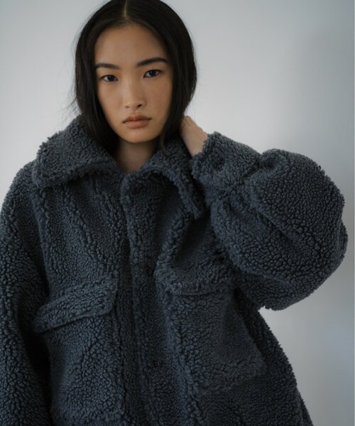 SHENERY(シーナリー)の「スタンドボアブルゾン(その他アウター・レディース・グレー/アイボリー・38/36)」の19枚目の写真