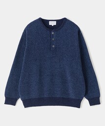 ジャガードモール ヘンリーネックニット