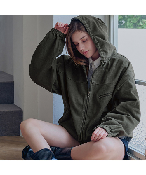 SLOWLOLLI(スローローリ)の「Vela hood jacket_2 Colors(その他アウター・レディース・ベージュ/チャコール・FREE)」の1枚目の写真