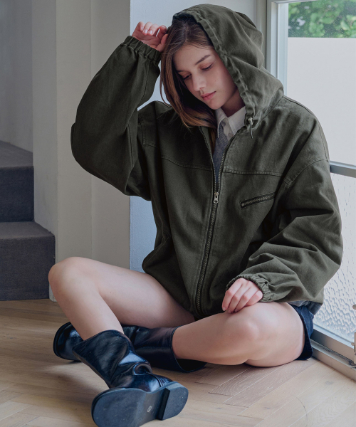 SLOWLOLLI(スローローリ)の「Vela hood jacket_2 Colors(その他アウター・レディース・ベージュ/チャコール・FREE)」の3枚目の写真