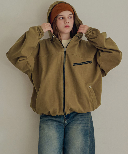 SLOWLOLLI(スローローリ)の「Vela hood jacket_2 Colors(その他アウター・レディース・ベージュ/チャコール・FREE)」の6枚目の写真