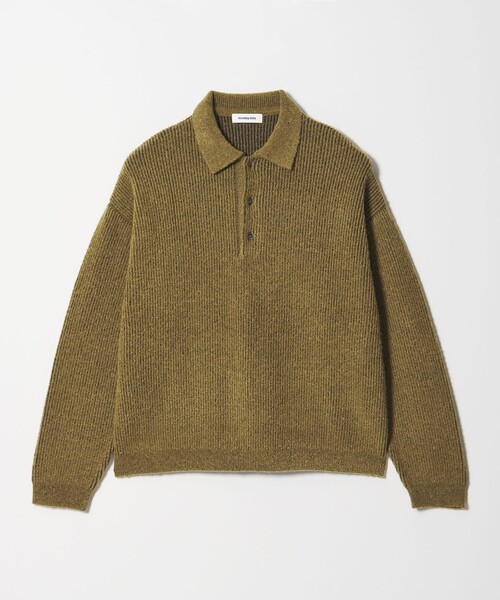 MONKEY TIME(モンキータイム)の「ループヤーン プレーティング ポロシャツ(ニット/セーター・メンズ・ダークグレー/オリーブ・S/XL/L/M)」の1枚目の写真