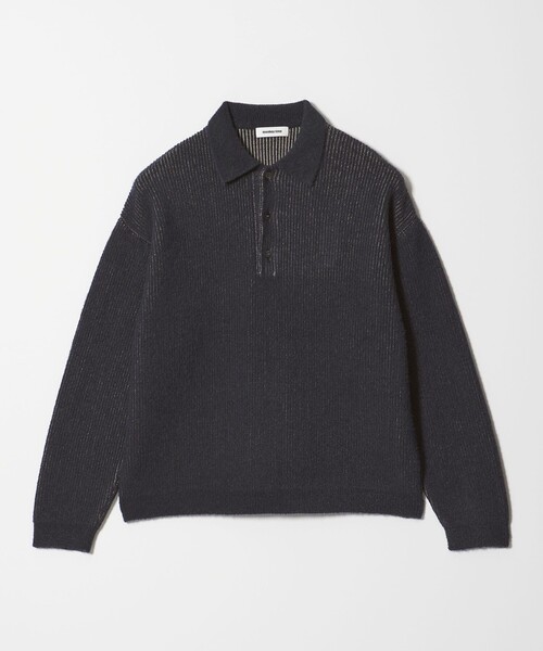 MONKEY TIME(モンキータイム)の「ループヤーン プレーティング ポロシャツ(ニット/セーター・メンズ・ダークグレー/オリーブ・S/XL/L/M)」の2枚目の写真