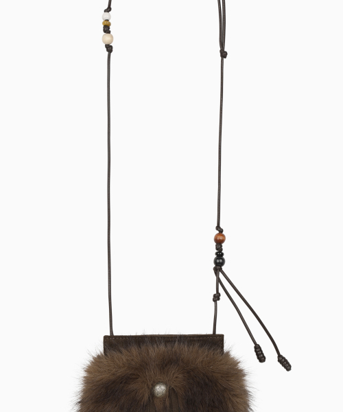 OHESHIO（オヘシオ）の「BEADS FUR MINI BAG, BROWN（ショルダーバッグ・レディース・その他・FREE）」の4枚目の写真