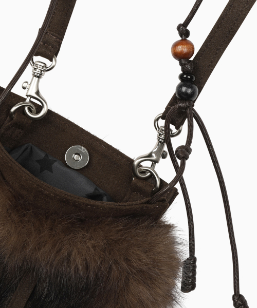 OHESHIO（オヘシオ）の「BEADS FUR MINI BAG, BROWN（ショルダーバッグ・レディース・その他・FREE）」の5枚目の写真