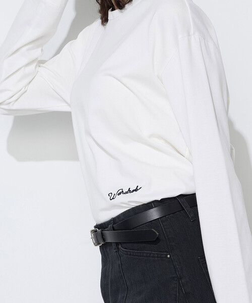COMME CA Wardrobe(コムサワードローブ)の「スビンコットン100/2天竺 刺繍入りロンT(Tシャツ/カットソー・レディース・ブラウン/イエロー/ブラック/オフホワイト・FREE)」の8枚目の写真