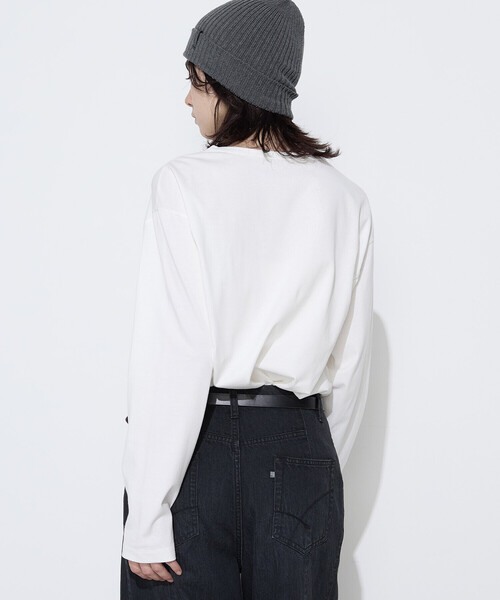 COMME CA Wardrobe(コムサワードローブ)の「スビンコットン100/2天竺 刺繍入りロンT(Tシャツ/カットソー・レディース・ブラウン/イエロー/ブラック/オフホワイト・FREE)」の9枚目の写真