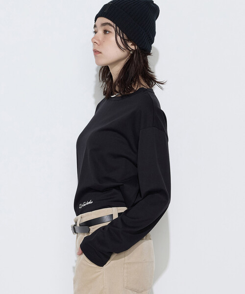 COMME CA Wardrobe(コムサワードローブ)の「スビンコットン100/2天竺 刺繍入りロンT(Tシャツ/カットソー・レディース・ブラウン/イエロー/ブラック/オフホワイト・FREE)」の13枚目の写真