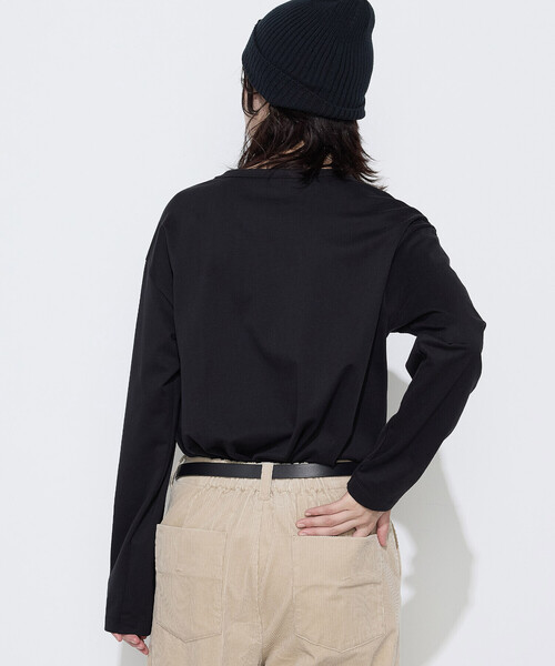 COMME CA Wardrobe(コムサワードローブ)の「スビンコットン100/2天竺 刺繍入りロンT(Tシャツ/カットソー・レディース・ブラウン/イエロー/ブラック/オフホワイト・FREE)」の14枚目の写真