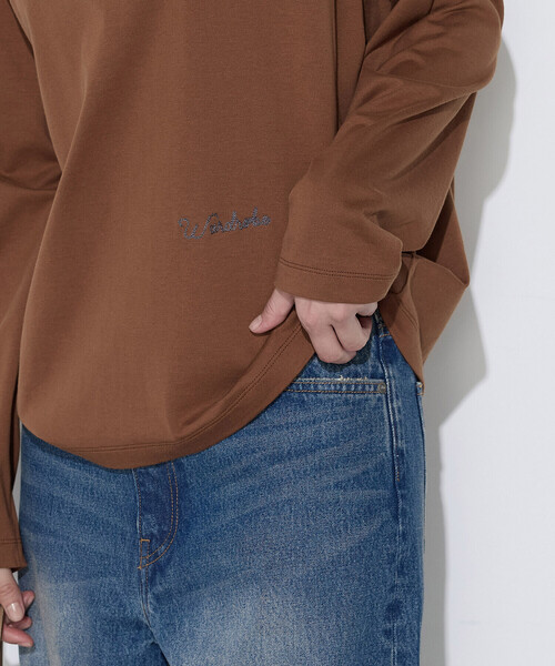 COMME CA Wardrobe(コムサワードローブ)の「スビンコットン100/2天竺 刺繍入りロンT(Tシャツ/カットソー・レディース・ブラウン/イエロー/ブラック/オフホワイト・FREE)」の18枚目の写真
