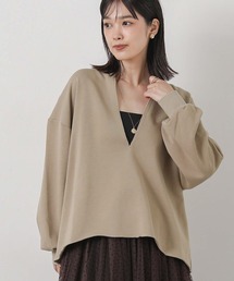 裏毛キーネックカットソー