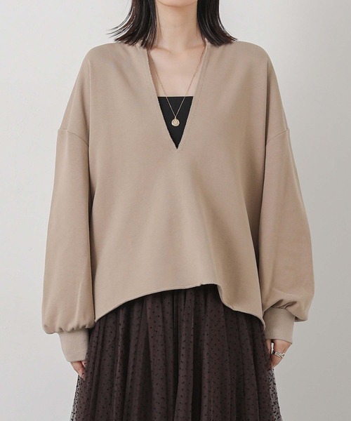 Gready Brilliant(グレディブリリアン)の「裏毛キーネックカットソー(その他トップス・レディース・トップグレー/モカ・38)」の19枚目の写真