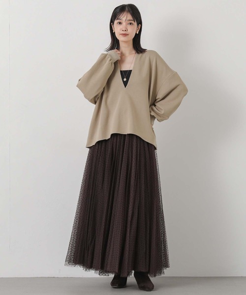 Gready Brilliant(グレディブリリアン)の「裏毛キーネックカットソー(その他トップス・レディース・トップグレー/モカ・38)」の6枚目の写真