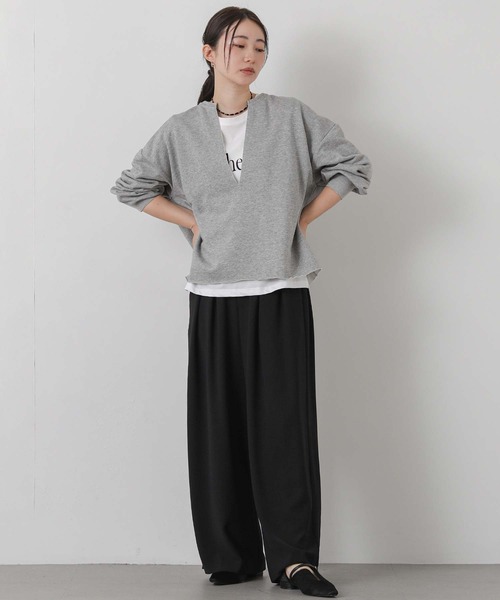 Gready Brilliant(グレディブリリアン)の「裏毛キーネックカットソー(その他トップス・レディース・トップグレー/モカ・38)」の12枚目の写真