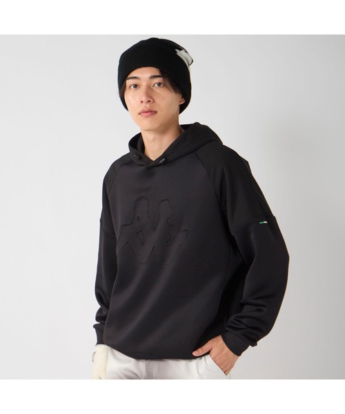 Kappa（カッパ）の「【Kappa/カッパ】ロゴパーカー　フーディープルオーバー（パーカー・メンズ・ホワイト/ブラック・LARGE/MEDIUM/X-LARGE）」の2枚目の写真