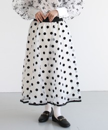 シフォンドット柄スカート