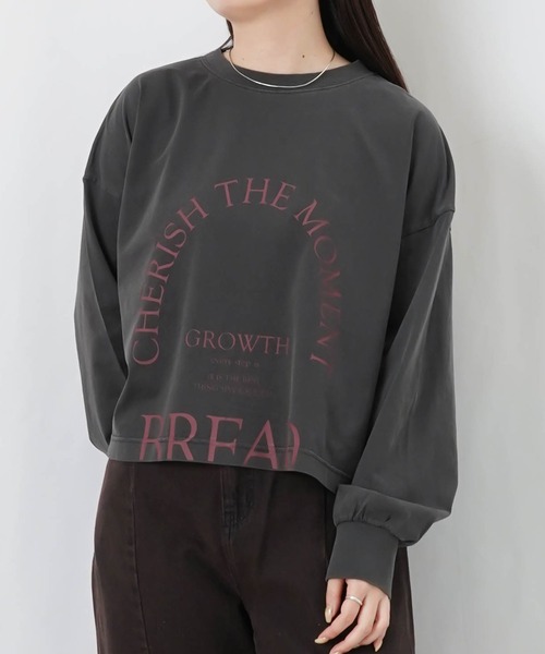 LUCA/LADY LUCK LUCA(ルカ/レディラックルカ)の「LC/LLL ピグメントロゴロンT(Tシャツ/カットソー・レディース・ブラウン/パープル/オフホワイト/グレー・FREE)」の9枚目の写真