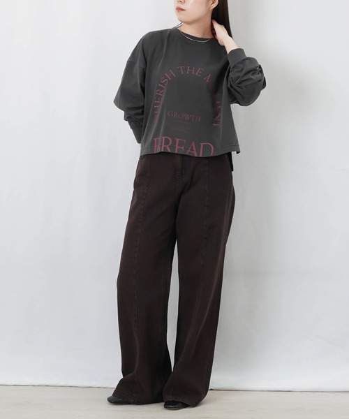 LUCA/LADY LUCK LUCA(ルカ/レディラックルカ)の「LC/LLL ピグメントロゴロンT(Tシャツ/カットソー・レディース・ブラウン/パープル/オフホワイト/グレー・FREE)」の7枚目の写真