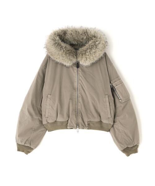 ダンケシェーン DUCK HOODED MA-1 JACKET ベージュ M DankeSchon/ダンケシェーン/CN FUR HOOD MA-1（MA-1）｜DANKE SCHON