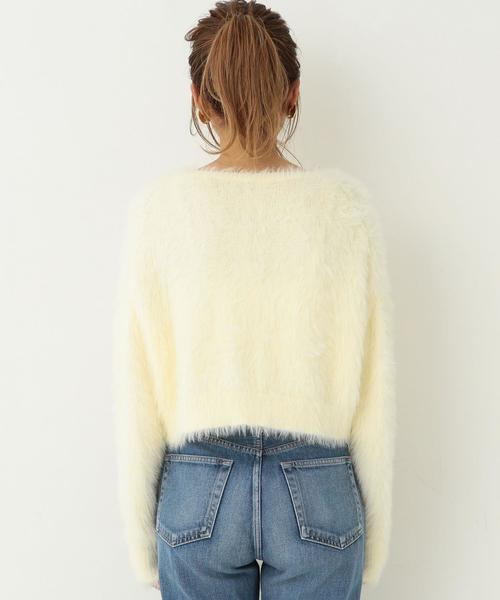 Another Edition（アナザーエディション）の「フェザーヤーンニットプルオーバー/ AEBFC Ny フェザーヤーン KNIT PO（ニット/セーター・レディース・ホワイト/ダークグリーン/ピンク・フリー）」の7枚目の写真