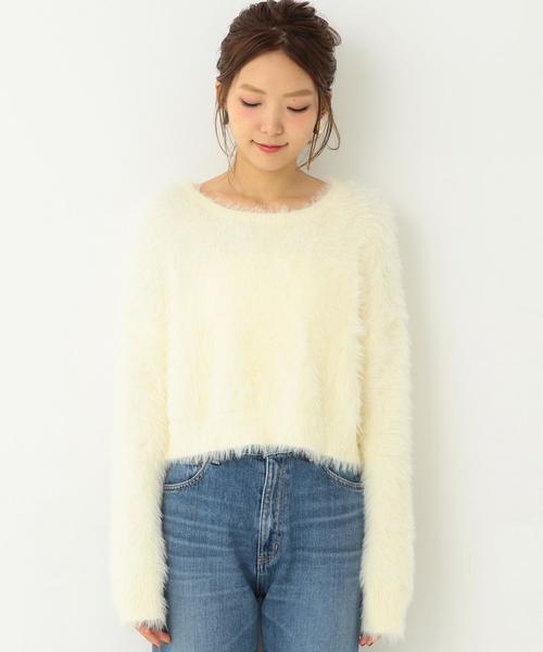 Another Edition（アナザーエディション）の「フェザーヤーンニットプルオーバー/ AEBFC Ny フェザーヤーン KNIT PO（ニット/セーター・レディース・ホワイト/ダークグリーン/ピンク・フリー）」の9枚目の写真