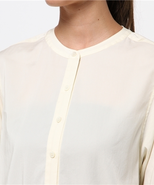 BLACK BY MOUSSY(ブラックバイマウジー)の「No collar long SH(シャツ/ブラウス・レディース・ブラウン/オフホワイト/ネイビー・FREE)」の10枚目の写真