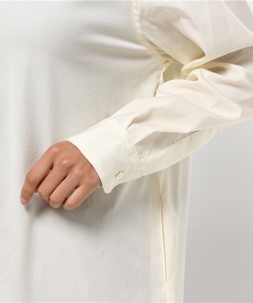 BLACK BY MOUSSY(ブラックバイマウジー)の「No collar long SH(シャツ/ブラウス・レディース・ブラウン/オフホワイト/ネイビー・FREE)」の11枚目の写真