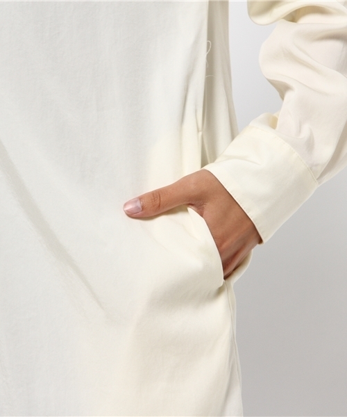 BLACK BY MOUSSY(ブラックバイマウジー)の「No collar long SH(シャツ/ブラウス・レディース・ブラウン/オフホワイト/ネイビー・FREE)」の12枚目の写真