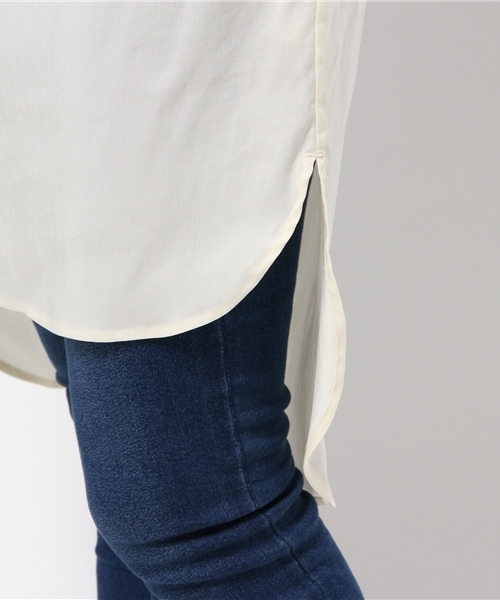 BLACK BY MOUSSY(ブラックバイマウジー)の「No collar long SH(シャツ/ブラウス・レディース・ブラウン/オフホワイト/ネイビー・FREE)」の13枚目の写真