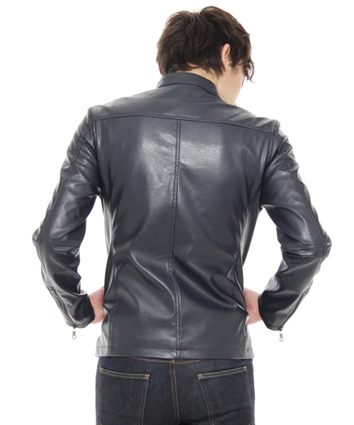 green label relaxing（グリーンレーベルリラクシング）の「★★FAKE レザーブルゾン 【GLR01】（ブルゾン・メンズ・ネイビー・SMALL/MEDIUM/LARGE）」の3枚目の写真