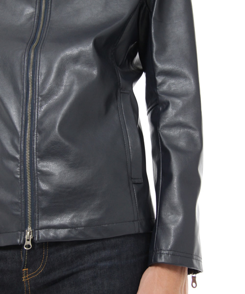 green label relaxing（グリーンレーベルリラクシング）の「★★FAKE レザーブルゾン 【GLR01】（ブルゾン・メンズ・ネイビー・SMALL/MEDIUM/LARGE）」の6枚目の写真