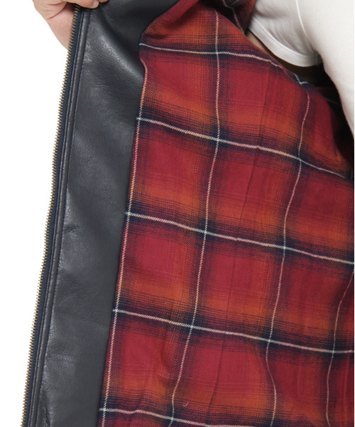 green label relaxing（グリーンレーベルリラクシング）の「★★FAKE レザーブルゾン 【GLR01】（ブルゾン・メンズ・ネイビー・SMALL/MEDIUM/LARGE）」の8枚目の写真