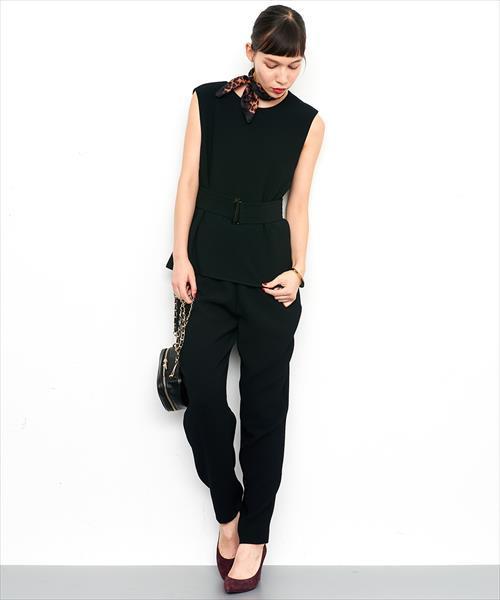 ADAM ET ROPE'（アダムエロペ）の「ドビーダブルクロスロンパース（つなぎ/オールインワン・レディース・マスタード/ブラック・36/38）」の13枚目の写真